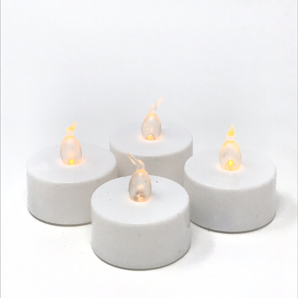 4 candele LED Monzana in vera cera con portacandele in vetro a batterie da  tavolo luce